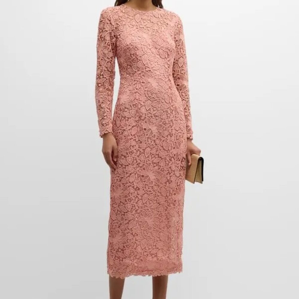 Carolina Herrera lace crewneck midi dress